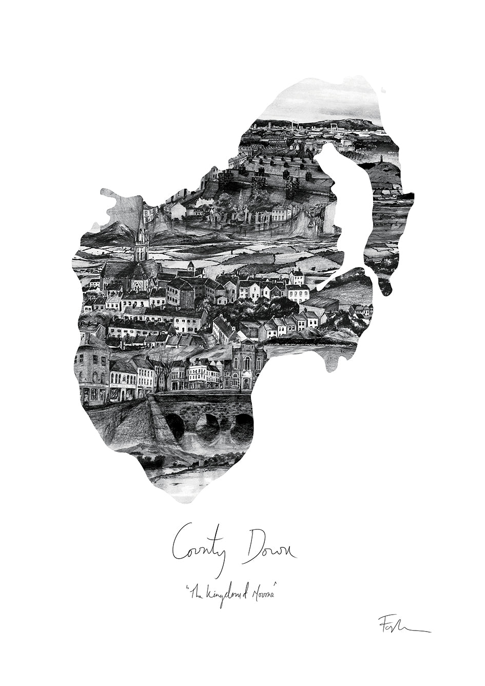 DOWN - The Mourne County (Black & White)