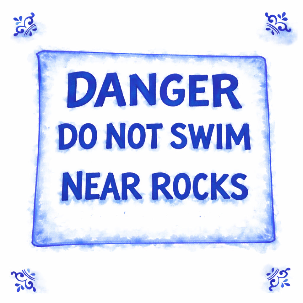 DO NOT SWIM NEAR ROCKS