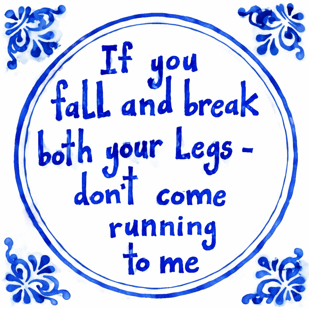If You Fall And Break Both Your Legs, Don’t Come Running To Me
