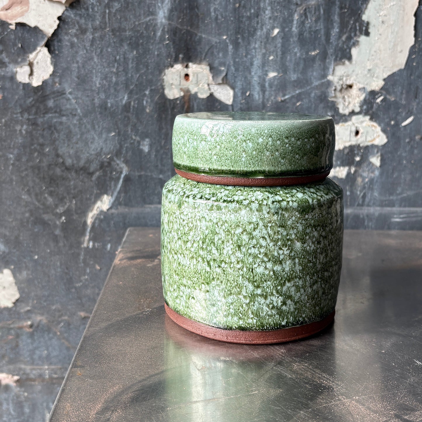 Handmade green ceramic Vessels for Life memorial urn by Stephen Farnan Studio, Belfast
