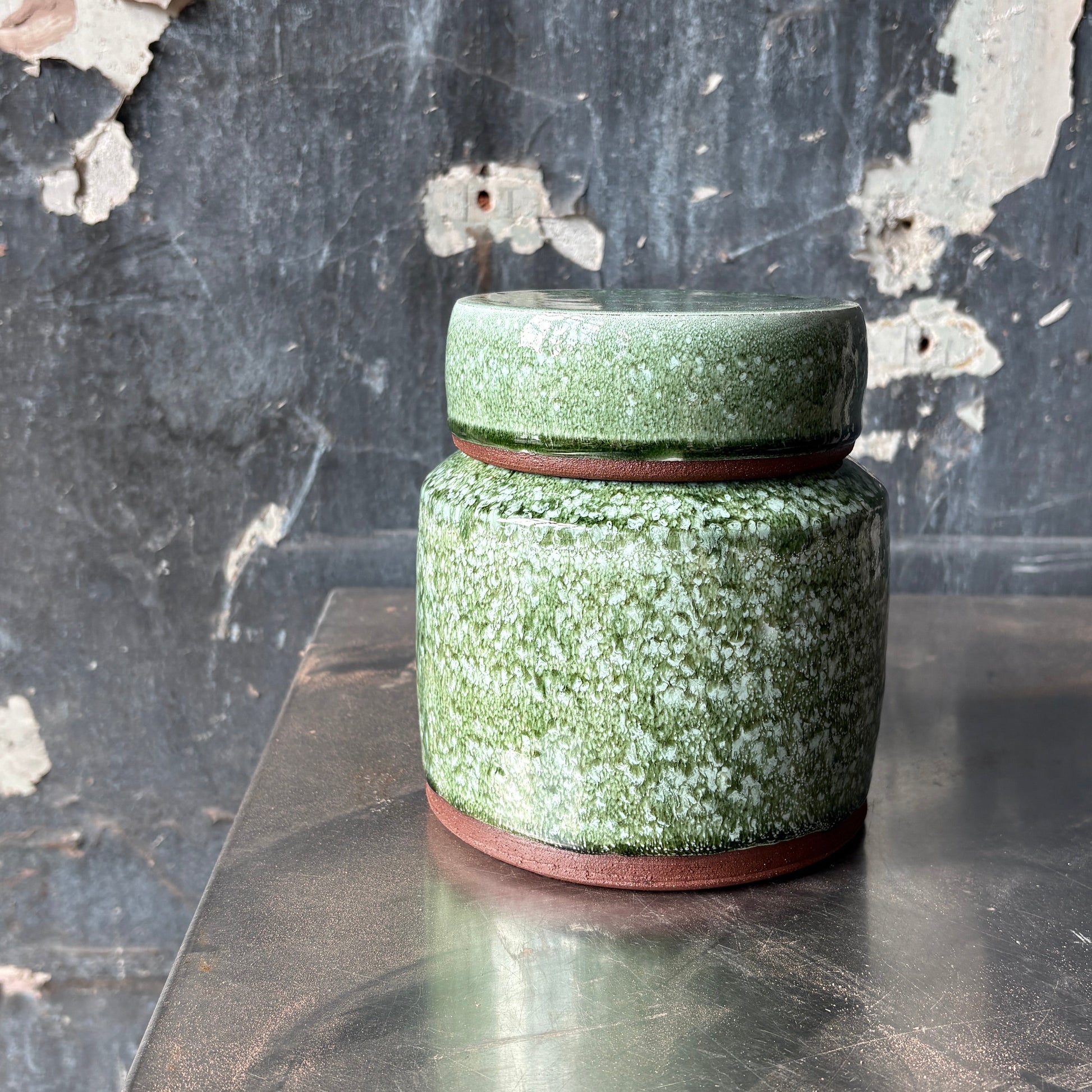 Handmade green ceramic Vessels for Life memorial urn by Stephen Farnan Studio, Belfast