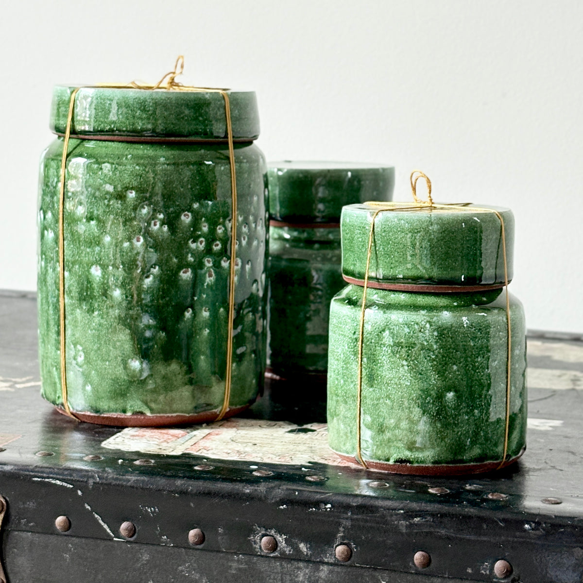 The Family Gathering Set - handmade ceramic memorial urn and two keepsake vessels by Stephen Farnan Studio, Belfast