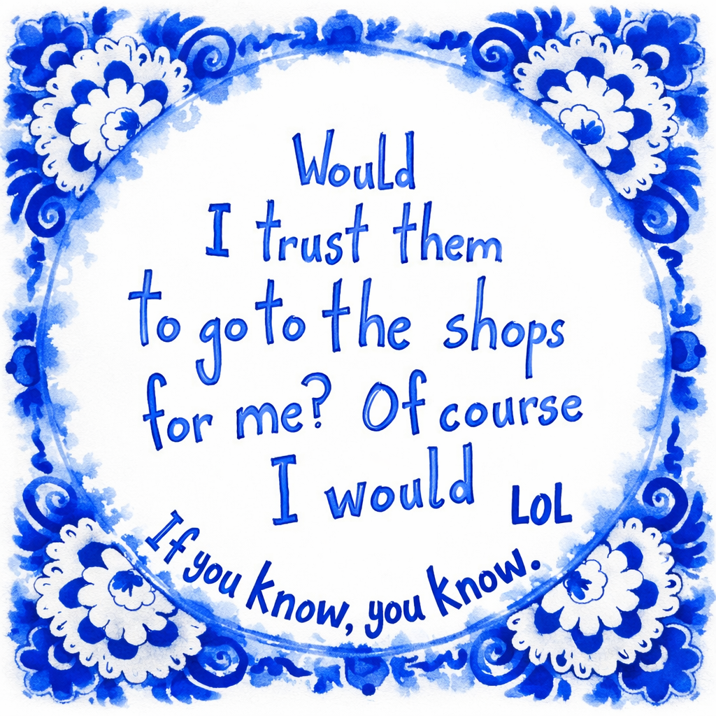 Would I Trust Them To Go To The Shops For Me? Of Course I Would